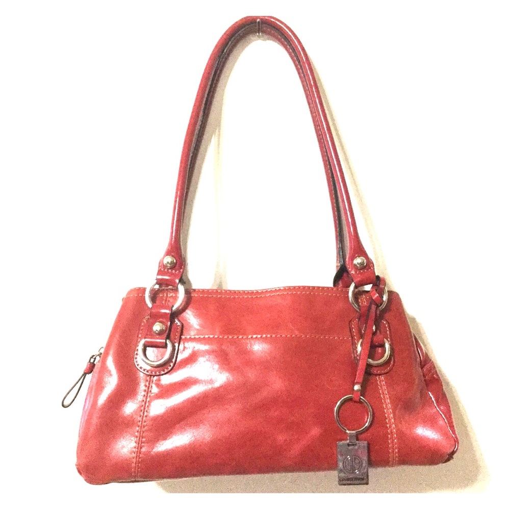 Red Leather Gianibernini shoulder bag